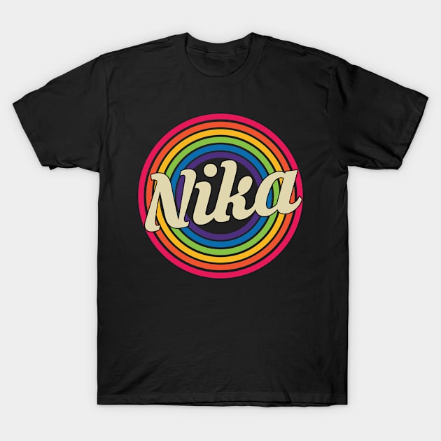 Nika - Retro Rainbow Style T-Shirt by MaydenArt